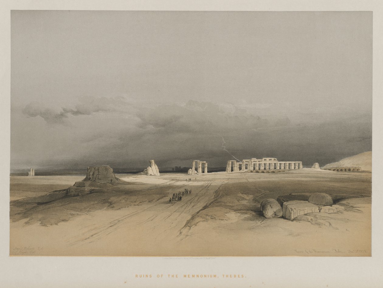 Egipto y Nubia, Volumen II: Ruinas del Memnonium, Tebas, 1847 de Louis Haghe