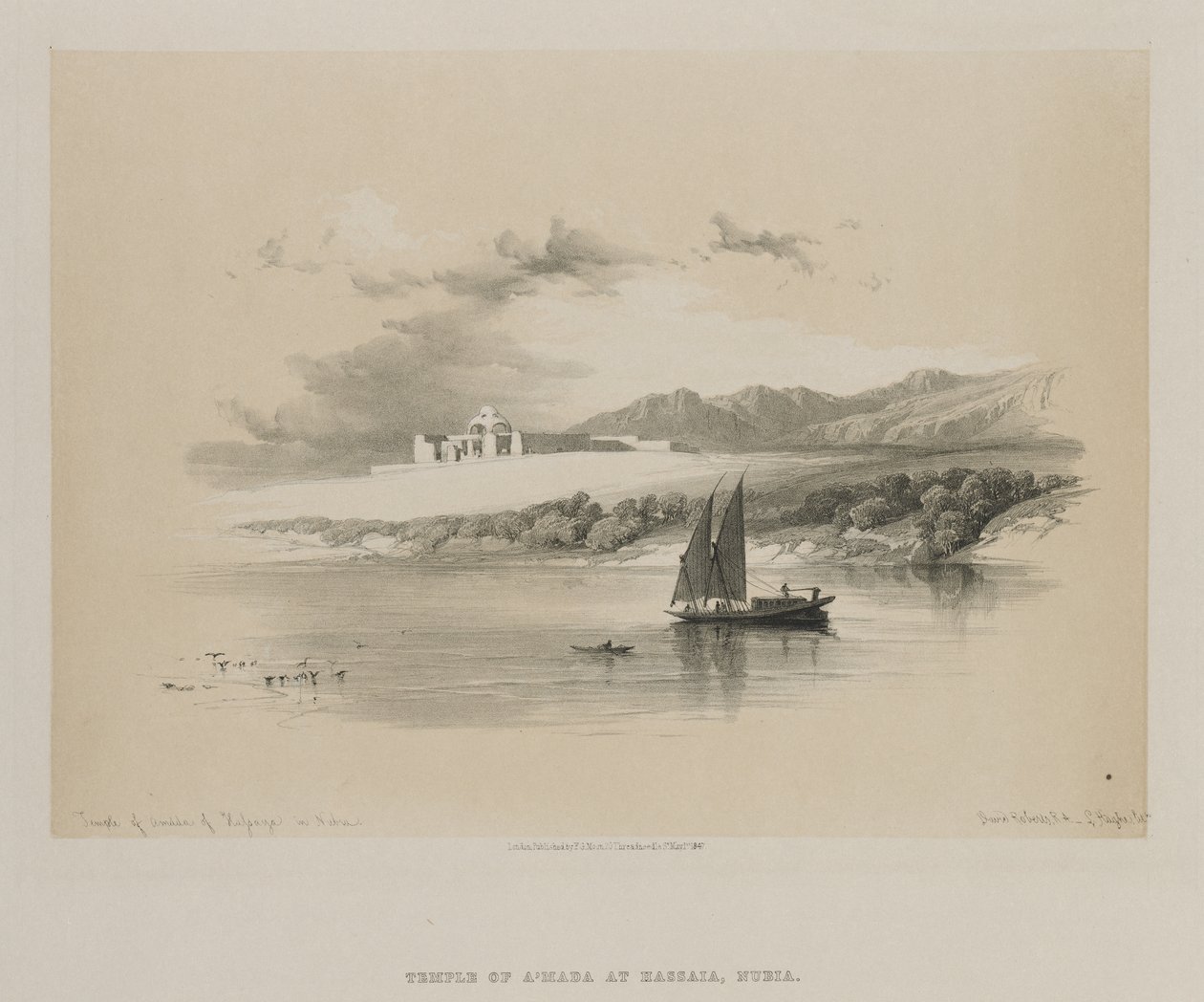 Egipto y Nubia, Volumen II: Templo de Amdda, de Hassaya en Nubia, 1847 de Louis Haghe