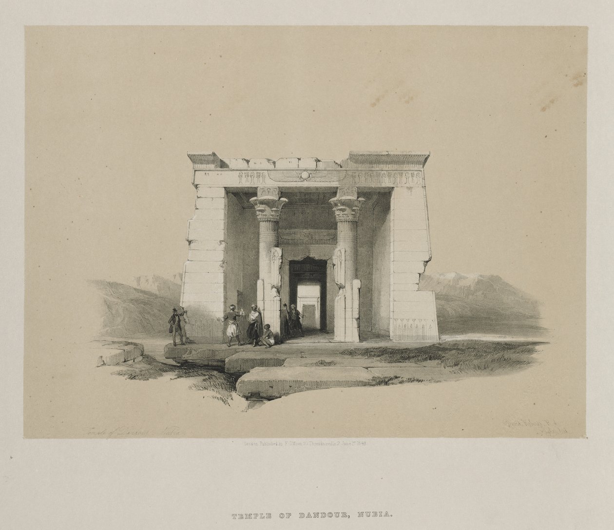 Egipto y Nubia, Volumen II: Templo de Dandour, Nubia, 1848 de Louis Haghe