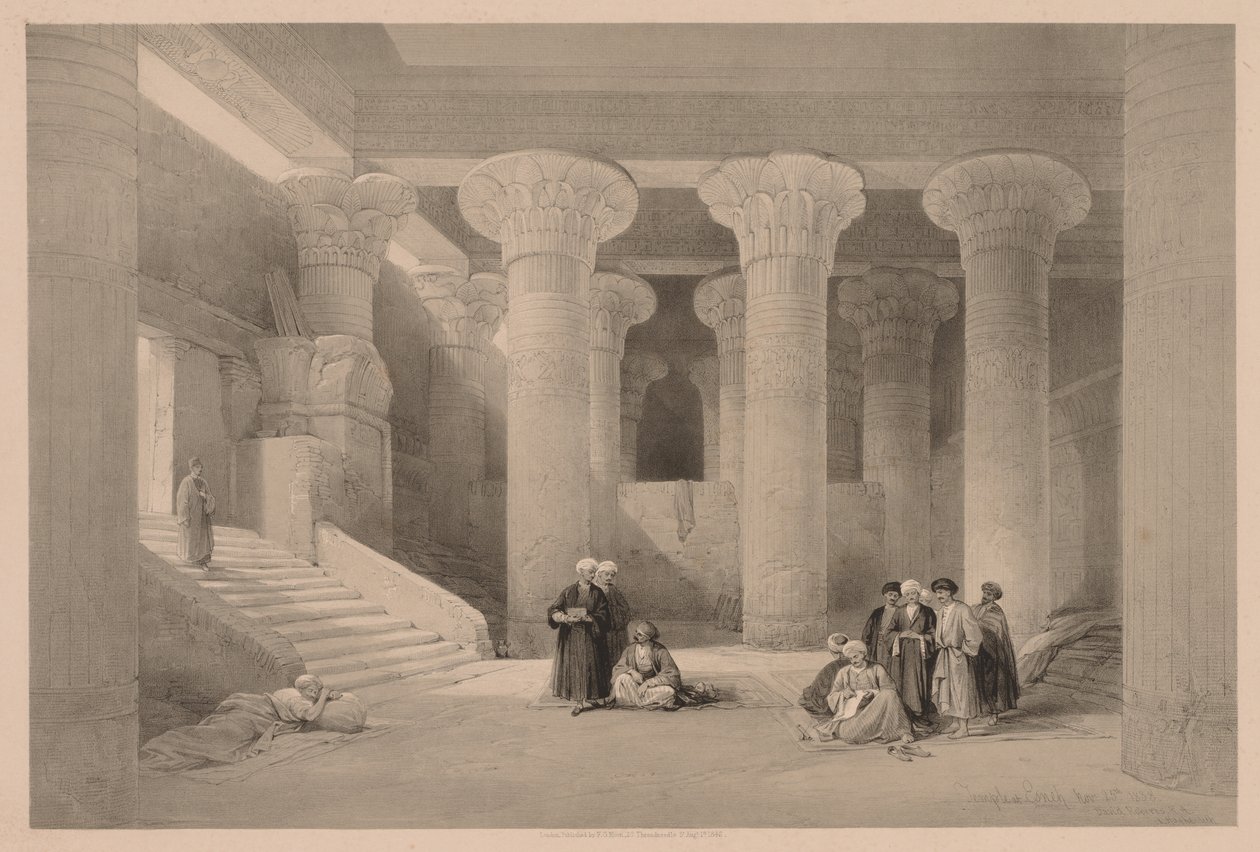 Egipto y Nubia: Volumen I - No. 24, Templo en Esneh, 1838 de Louis Haghe