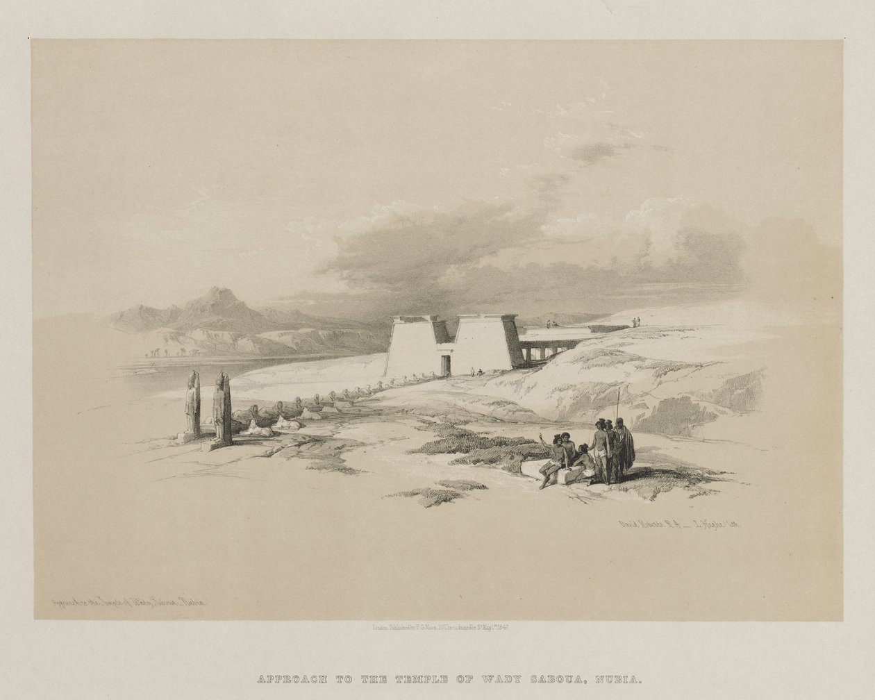Egipto y Nubia, Volumen I: Aproximación al Templo de Wady Saboua, Nubia de Louis Haghe