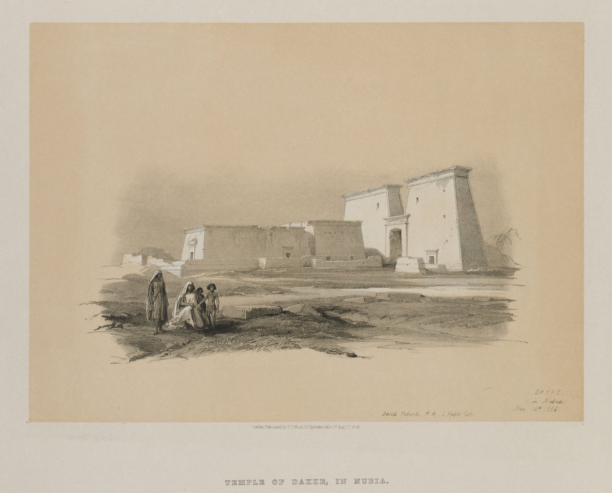 Egipto y Nubia, Volumen I: Dakke, en Nubia, 1846 de Louis Haghe