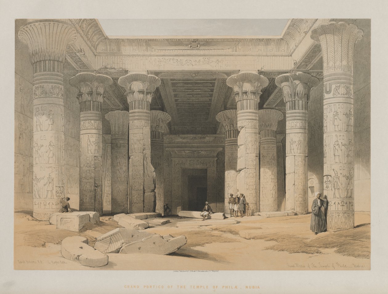 Egipto y Nubia, Volumen I: Gran Pórtico del Templo de Philae, Nubia de Louis Haghe