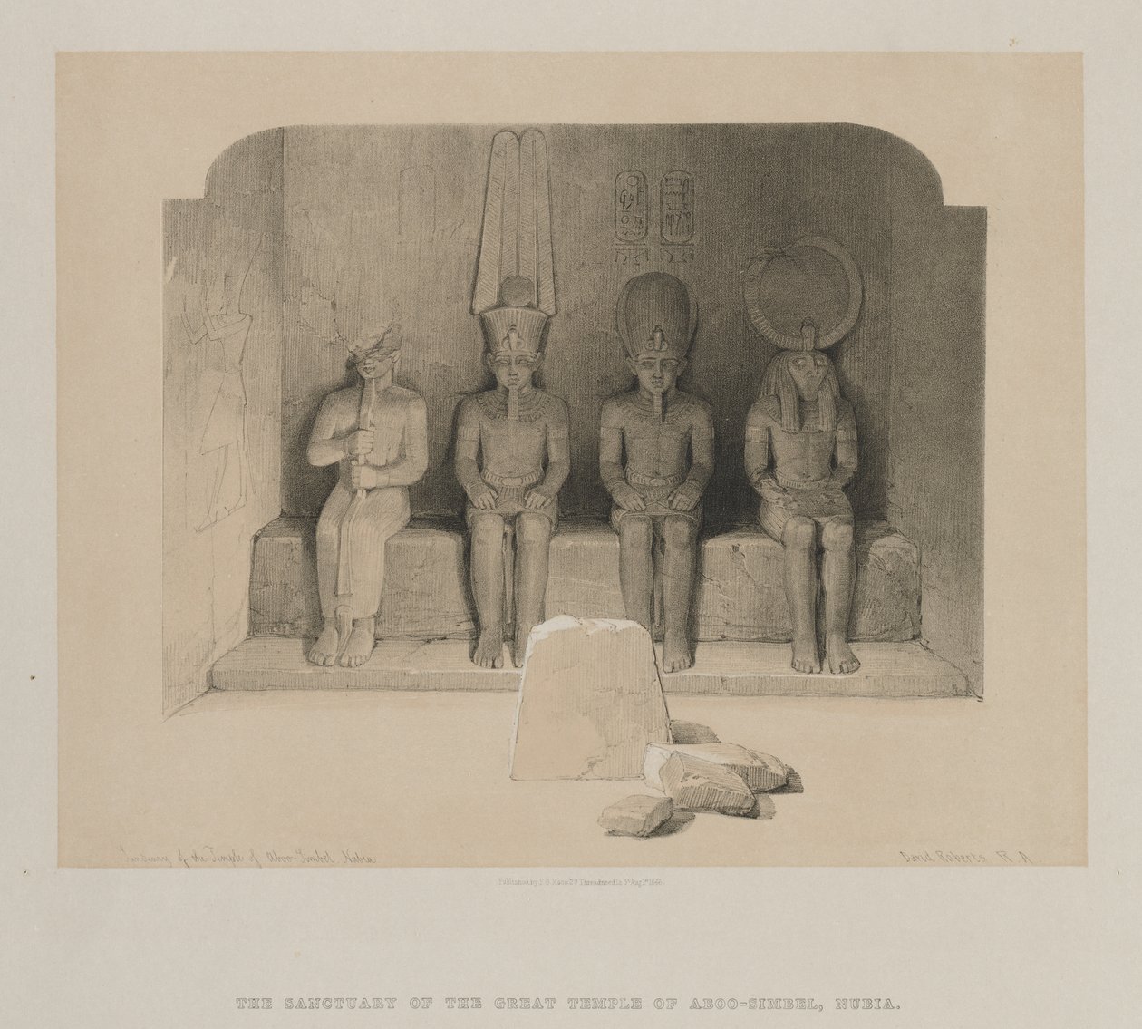 Egipto y Nubia, Volumen I: Santuario del Templo de Aboo-Simbel, Nubia de Louis Haghe