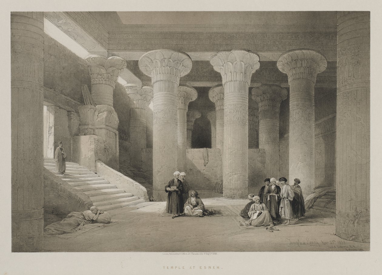 Egipto y Nubia, Volumen I: Templo en Esneh, 1846 de Louis Haghe