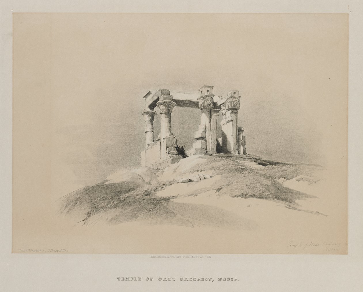 Egipto y Nubia, Volumen I: Templo de Wady Kardassy en Nubia de Louis Haghe