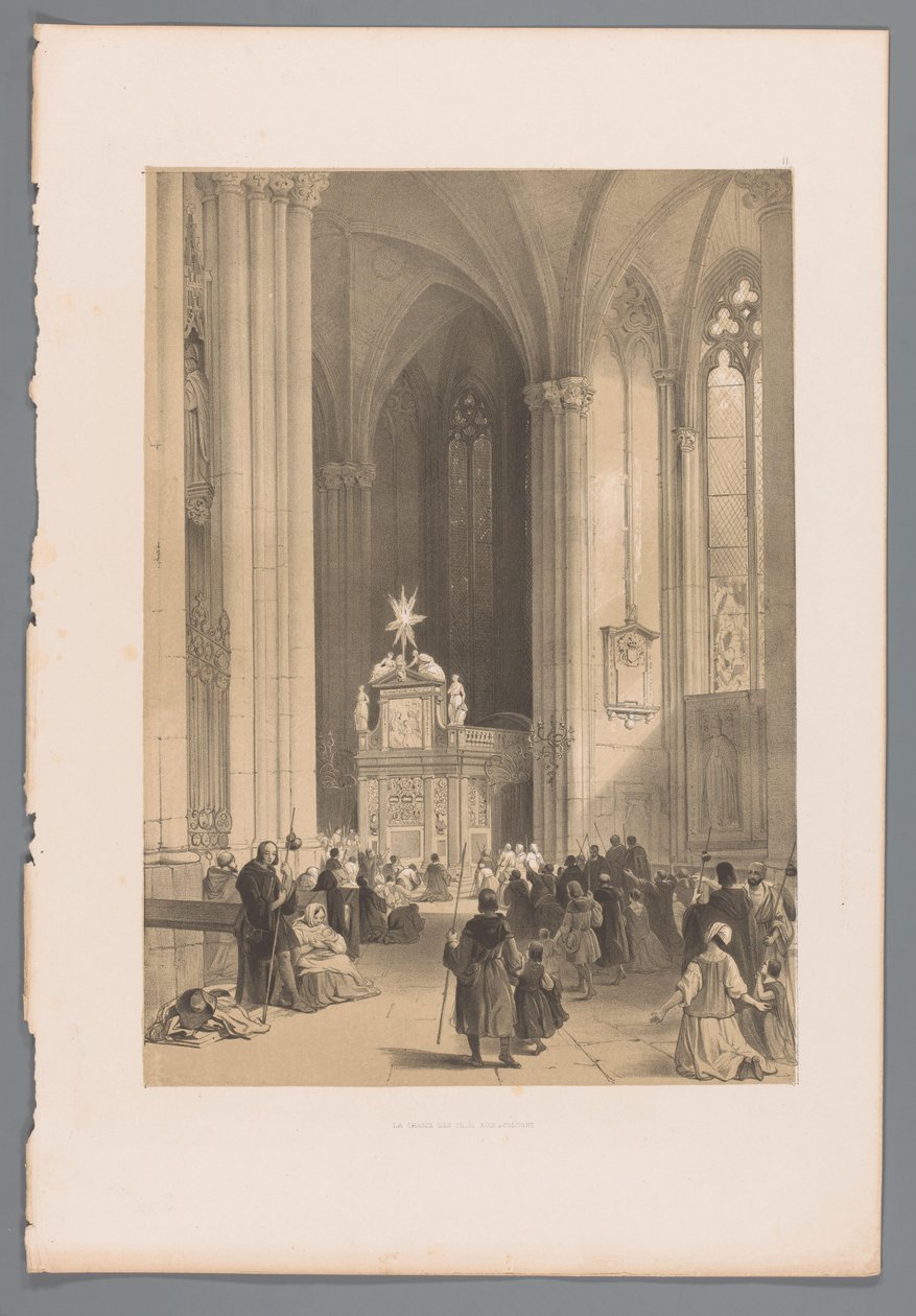 Vista del Relicario de los Reyes Magos en la Catedral de Colonia La chasse des trois rois a Cologne (título sobre objeto) de Louis Haghe
