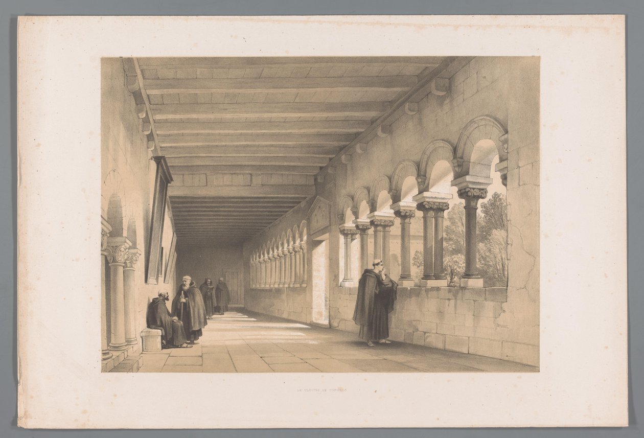Claustro en Tongeren Le cloitre de Tongres (título sobre objeto) de Louis Haghe