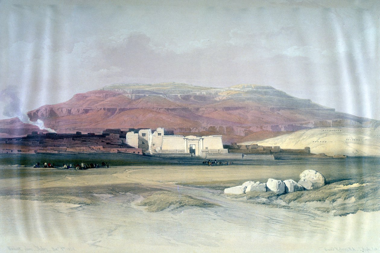 Medinet Abou, Tebas, 8 de diciembre de 1832, Egipto, siglo XIX de Louis Haghe