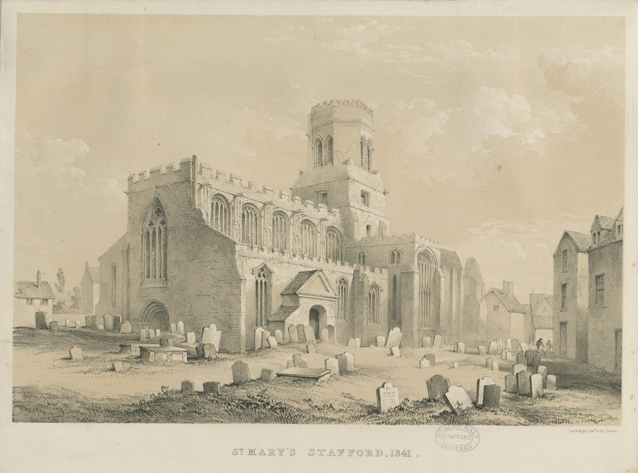 Stafford - Iglesia de Santa María: litografía, 1841 de Louis Haghe