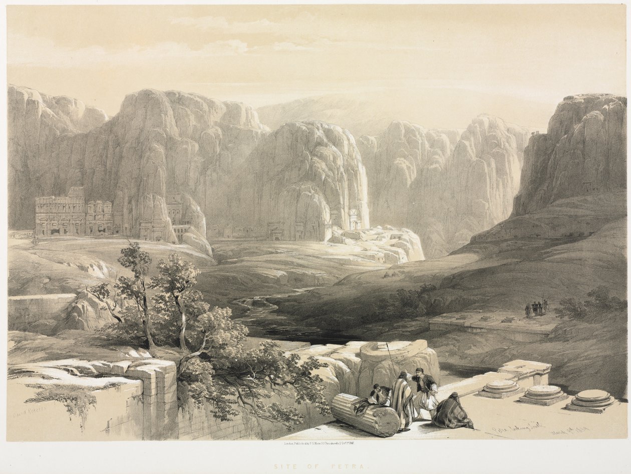 Tierra Santa, Siria, Idumea, Arabia, Egipto y Nubia (Vol. III): Petra, mirando al sur de Louis Haghe