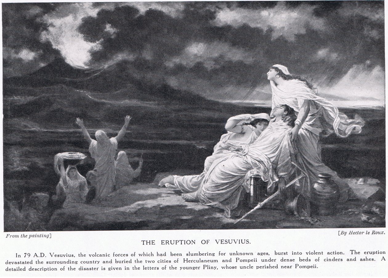 La erupción del Vesubio en el 79 d.C. de Louis Hector Leroux