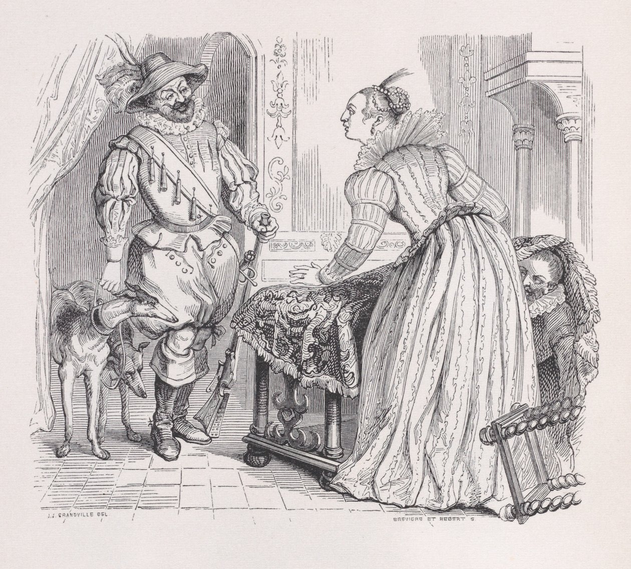 La caza de Las obras completas de Béranger, 1836 de Louis Henri Brevière, Cesar Auguste Hebert