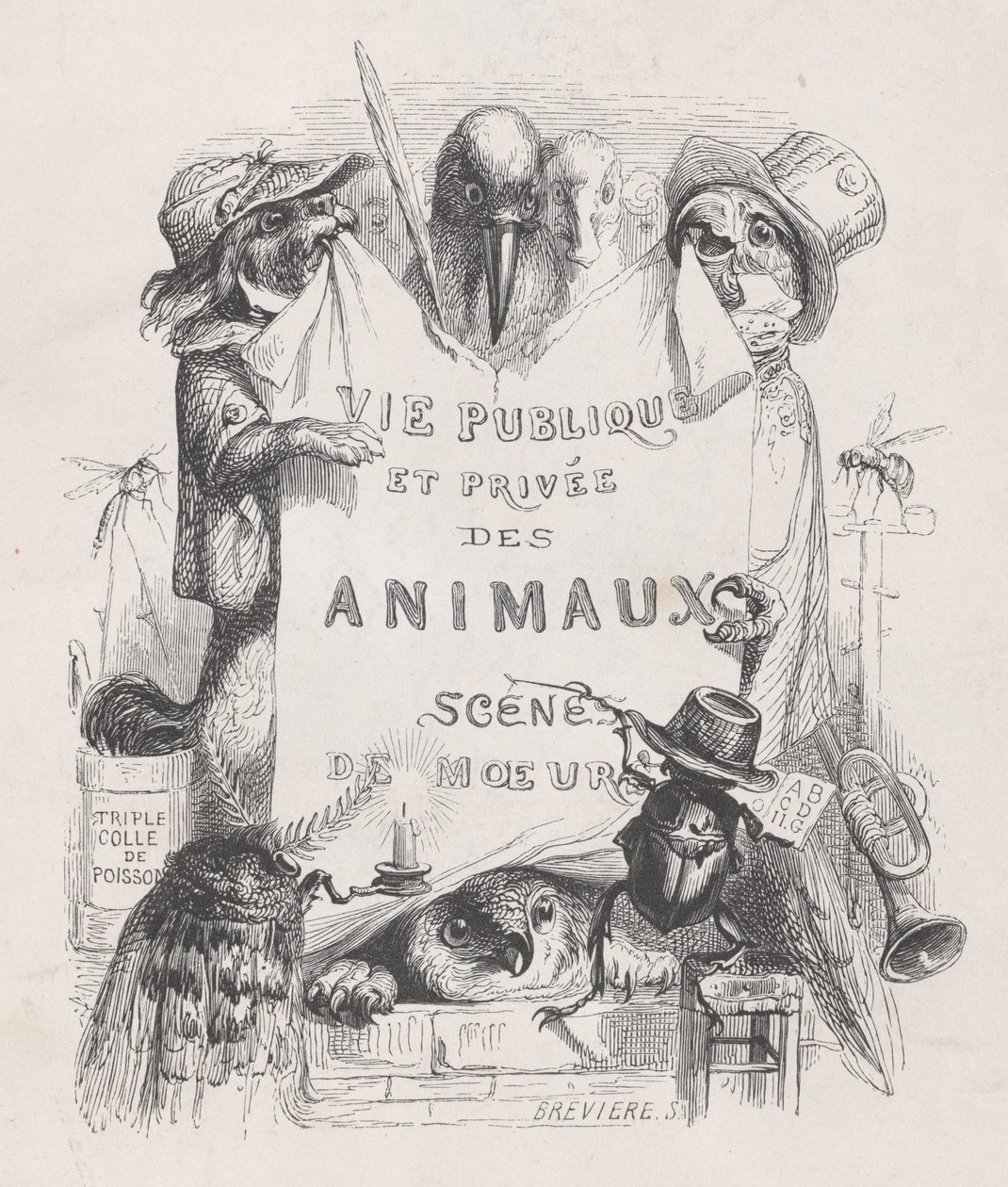 Vida privada y pública de los animales, escenas de costumbres, ca. 1837-47 de Louis Henri Brévière