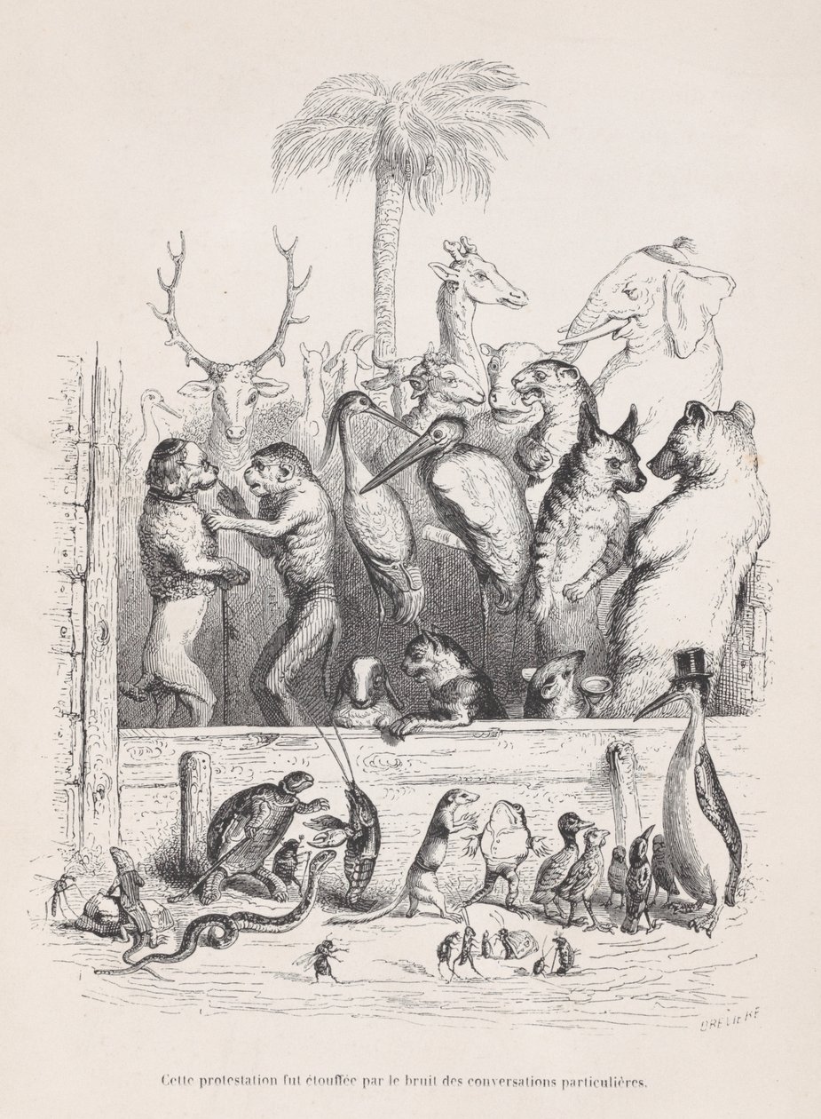 Esta protesta fue sofocada por el ruido de conversaciones privadas de Escenas de..., ca. 1837-47 de Louis Henri Brévière
