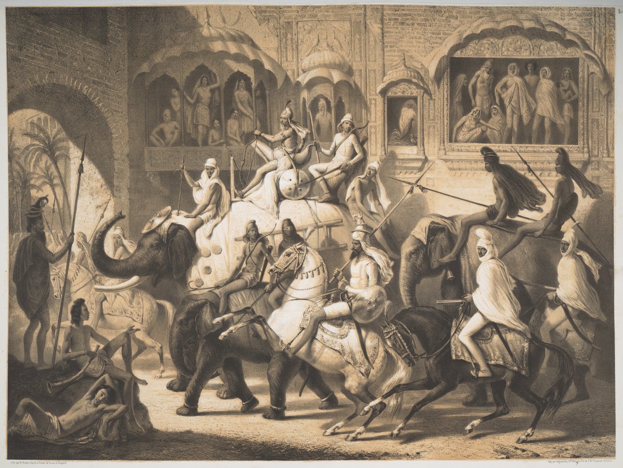 Una carretera en Lahore, marzo de 1842 de Louis Henri de Rudder