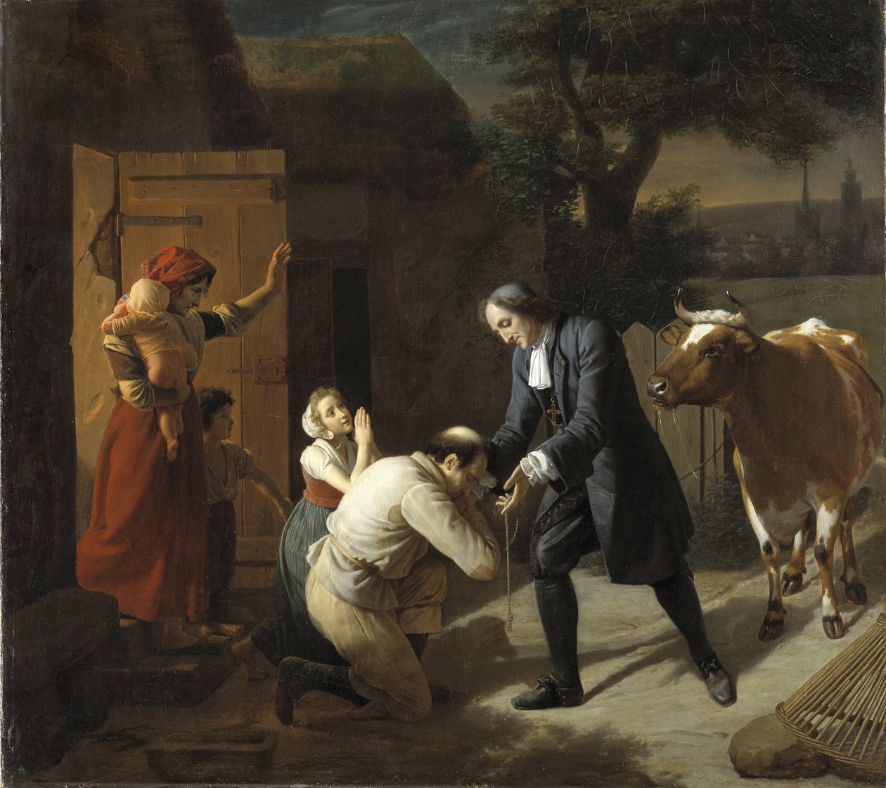 François Fénelon (1651-1715) devuelve una vaca robada a un campesino, por Hersent, Louis de Louis Hersent