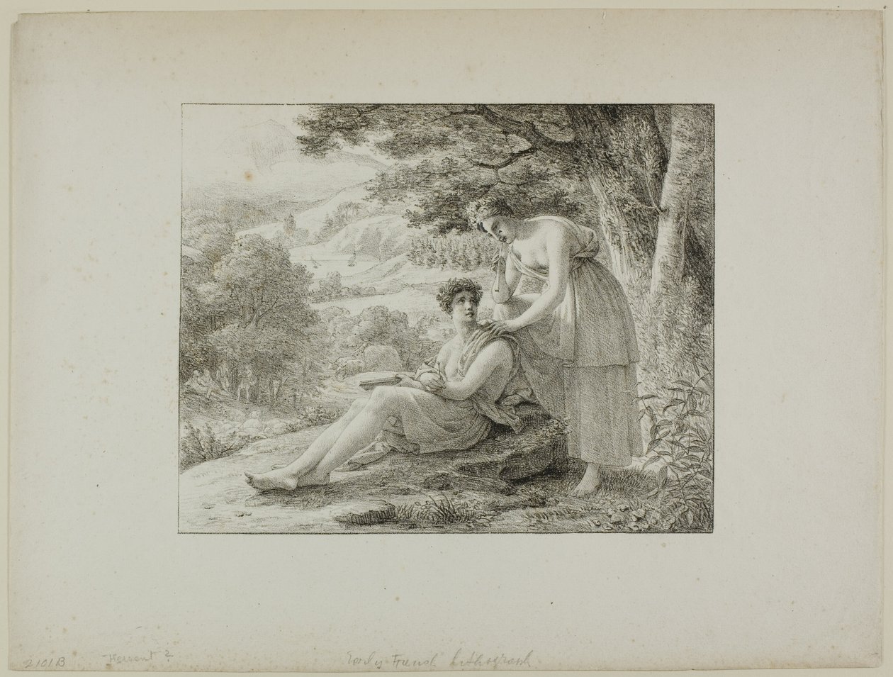 Dos figuras en un paisaje de Louis Hersent