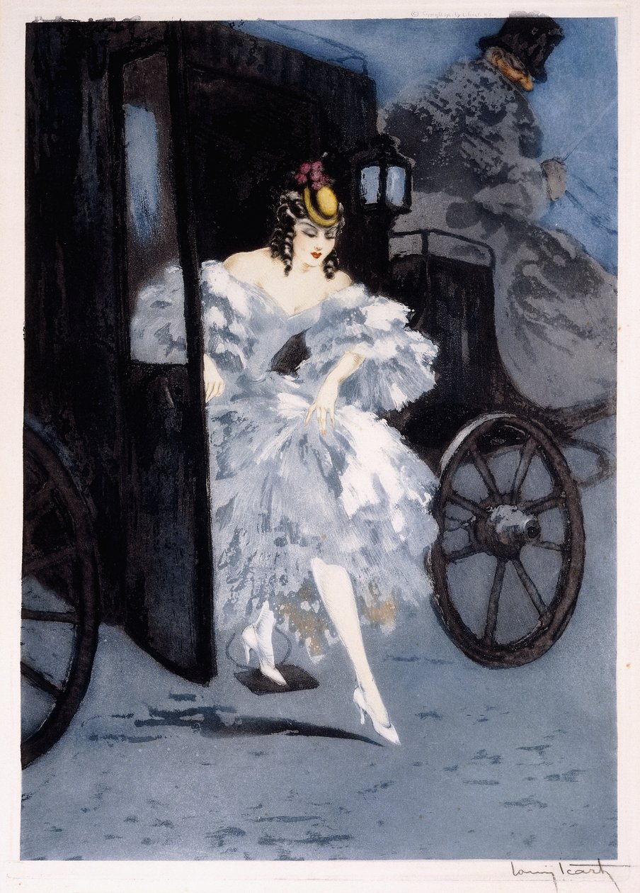 Llegada, c.1941 (aguafuerte y punta seca) de Louis Icart