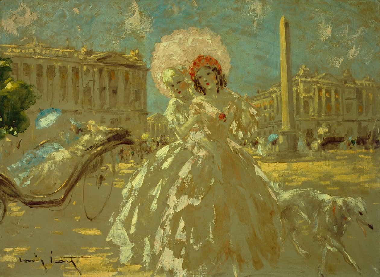 Place de la Concorde (óleo sobre lienzo) de Louis Icart