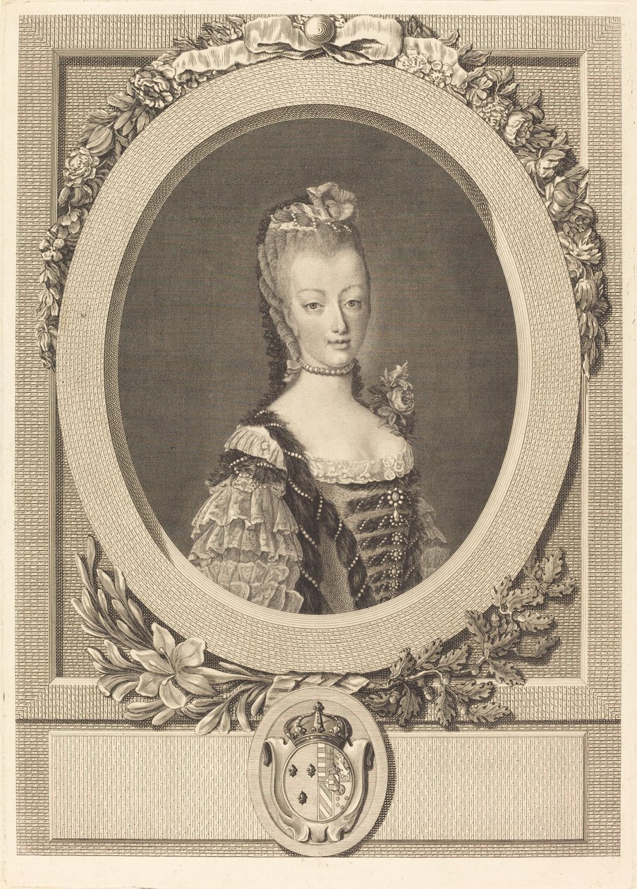 María Antonieta de Francia de Louis Jacques Cathelin after Jean Martial Fredou