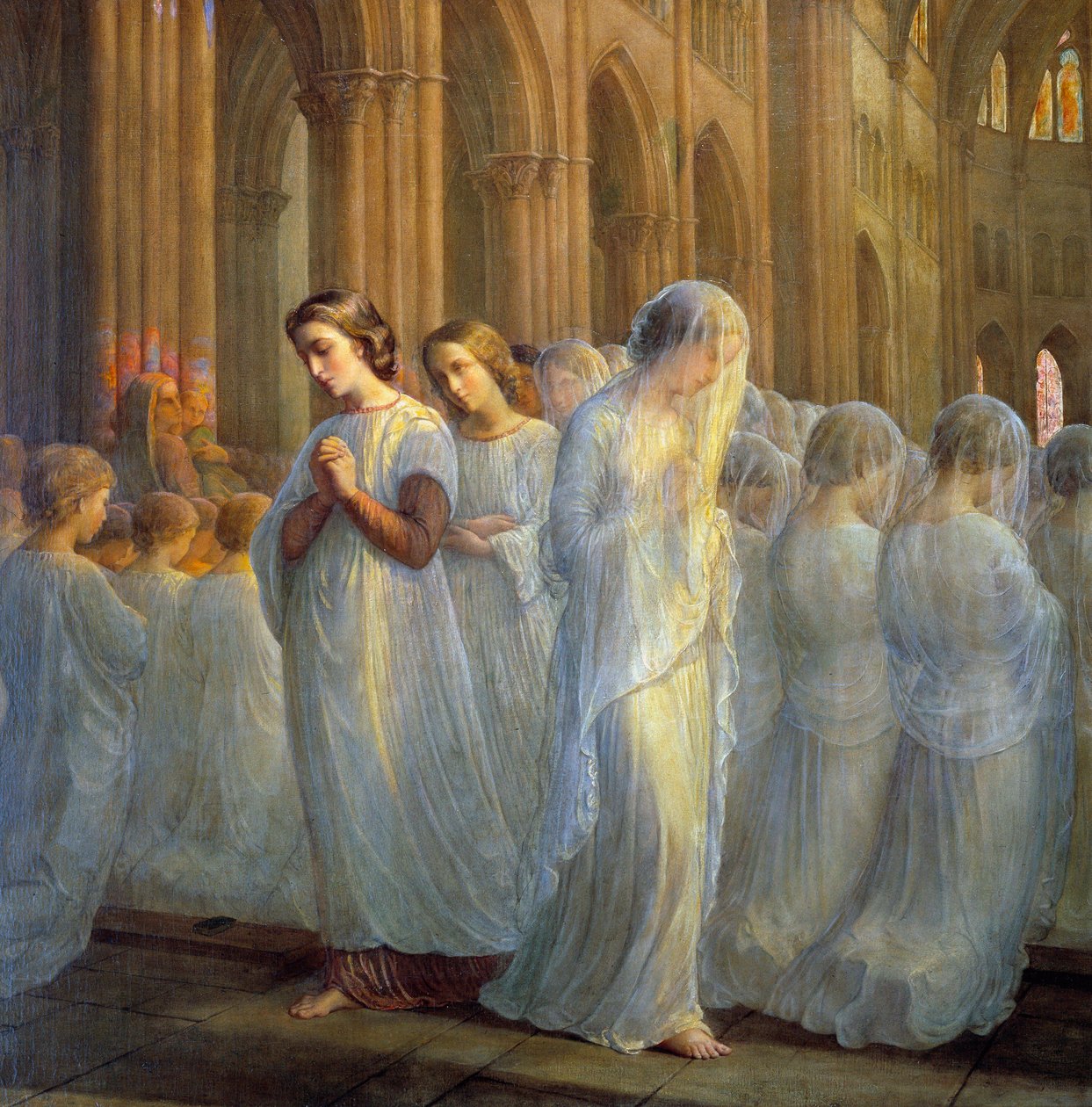 El poema del Alma; Primera Comunión. Pintura de Anne Francois Louis Janmot (1814-1892) de Louis Janmot
