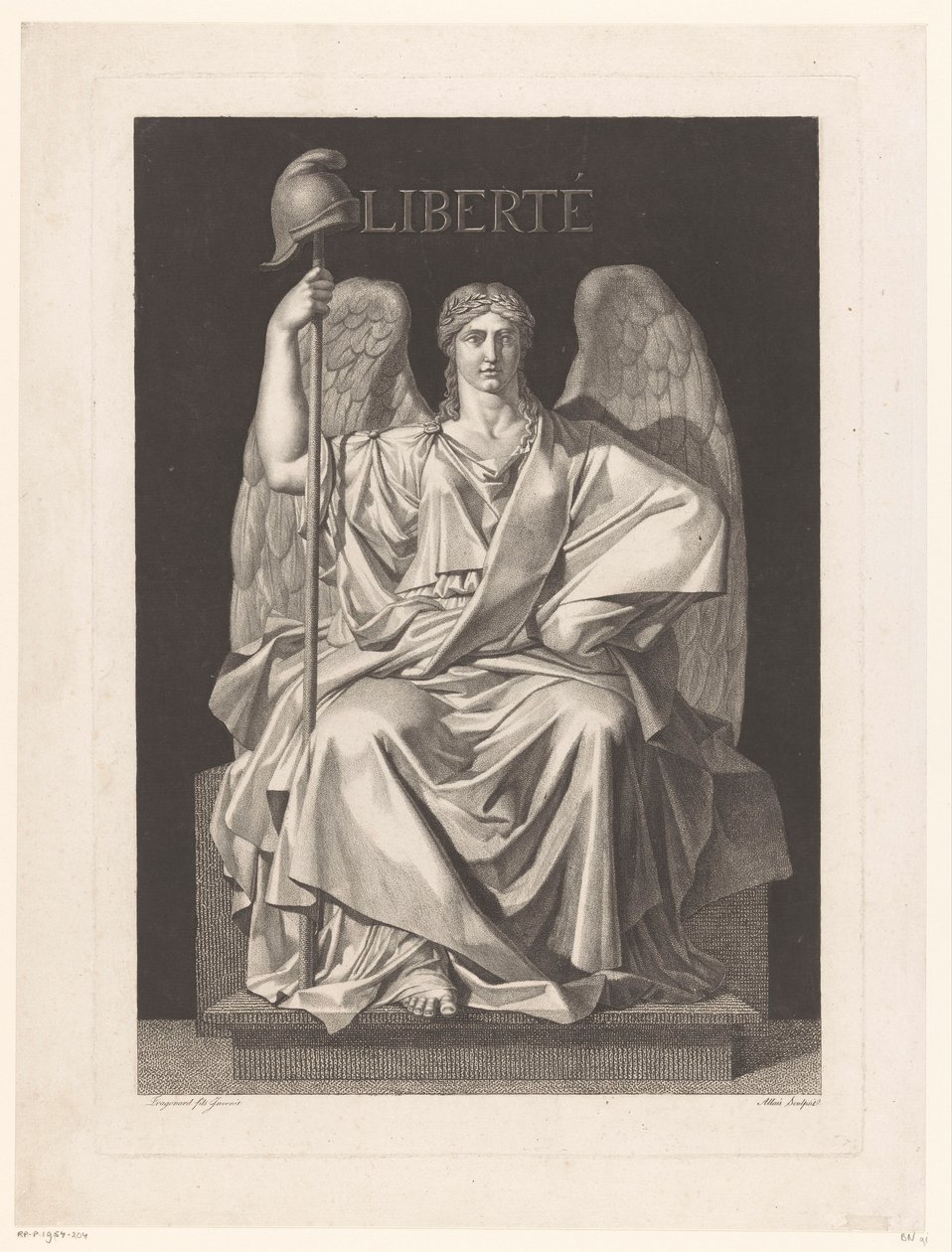Representación alegórica de la Libertad Liberté (título sobre objeto) de Louis Jean Allais