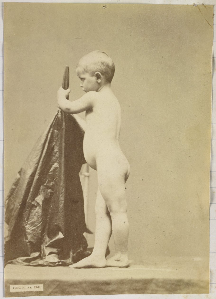 Estudio de un niño desnudo, visto de lado de Louis Jean Baptiste Igout (attributed to)