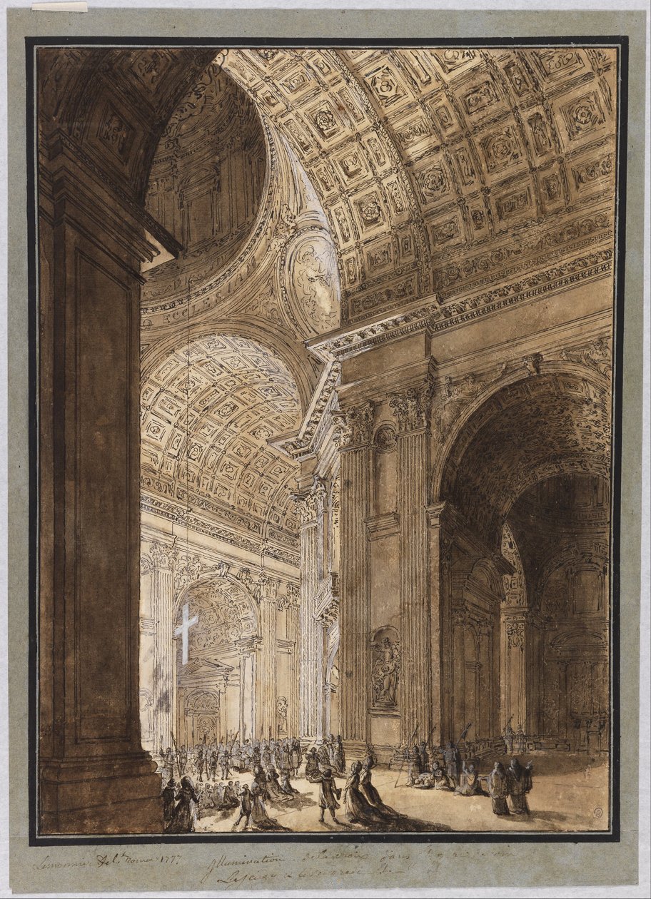Interior de San Pedro Iluminado de Louis Jean Desprez