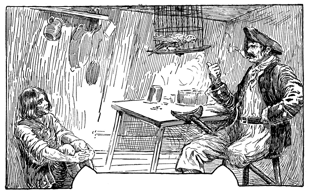 Ilustración de Louis Rhead (1857-1926) para la novela "La isla del tesoro" de Robert Louis Stevenson (1850-1894) 1915 de Louis John Rhead
