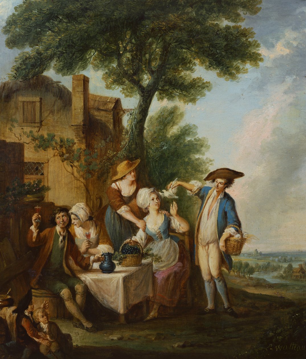 La bella paloma (óleo sobre lienzo) de Louis Joseph (1731 98) Watteau