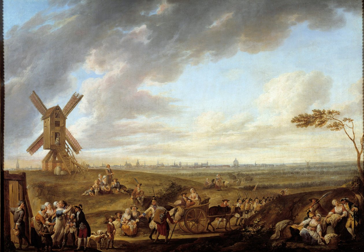 Vista de Lille tomada desde el dios de Marcq. de Louis Joseph  Watteau
