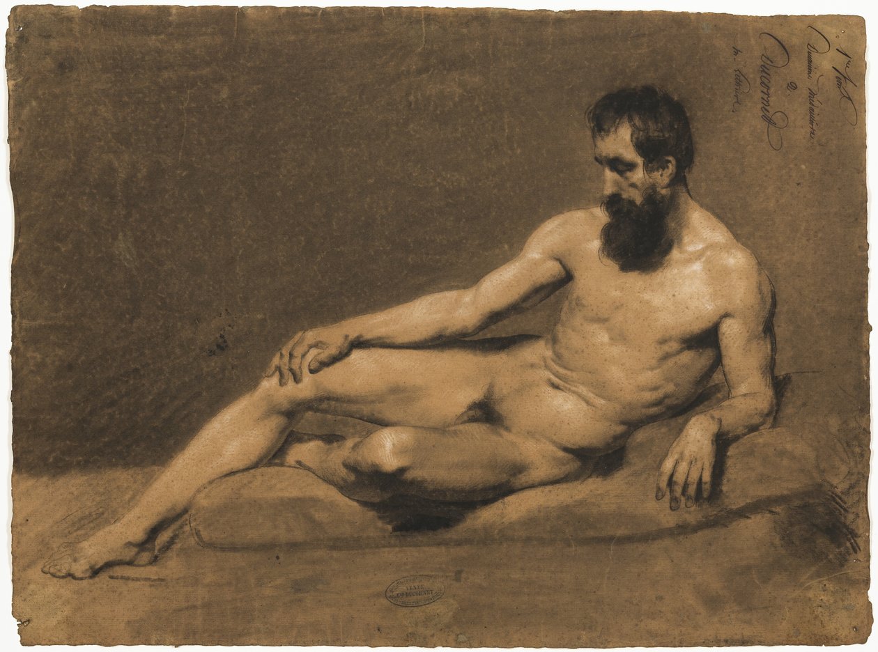 Desnudo masculino reclinado de Louis Joseph Cesar Ducornet
