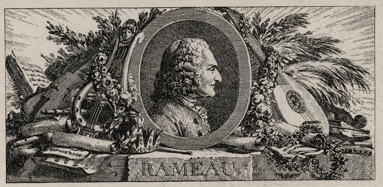 Retrato de Jean Philippe Rameau - grabado de Louis-Joseph Masquelier de Louis Joseph I Masquelier