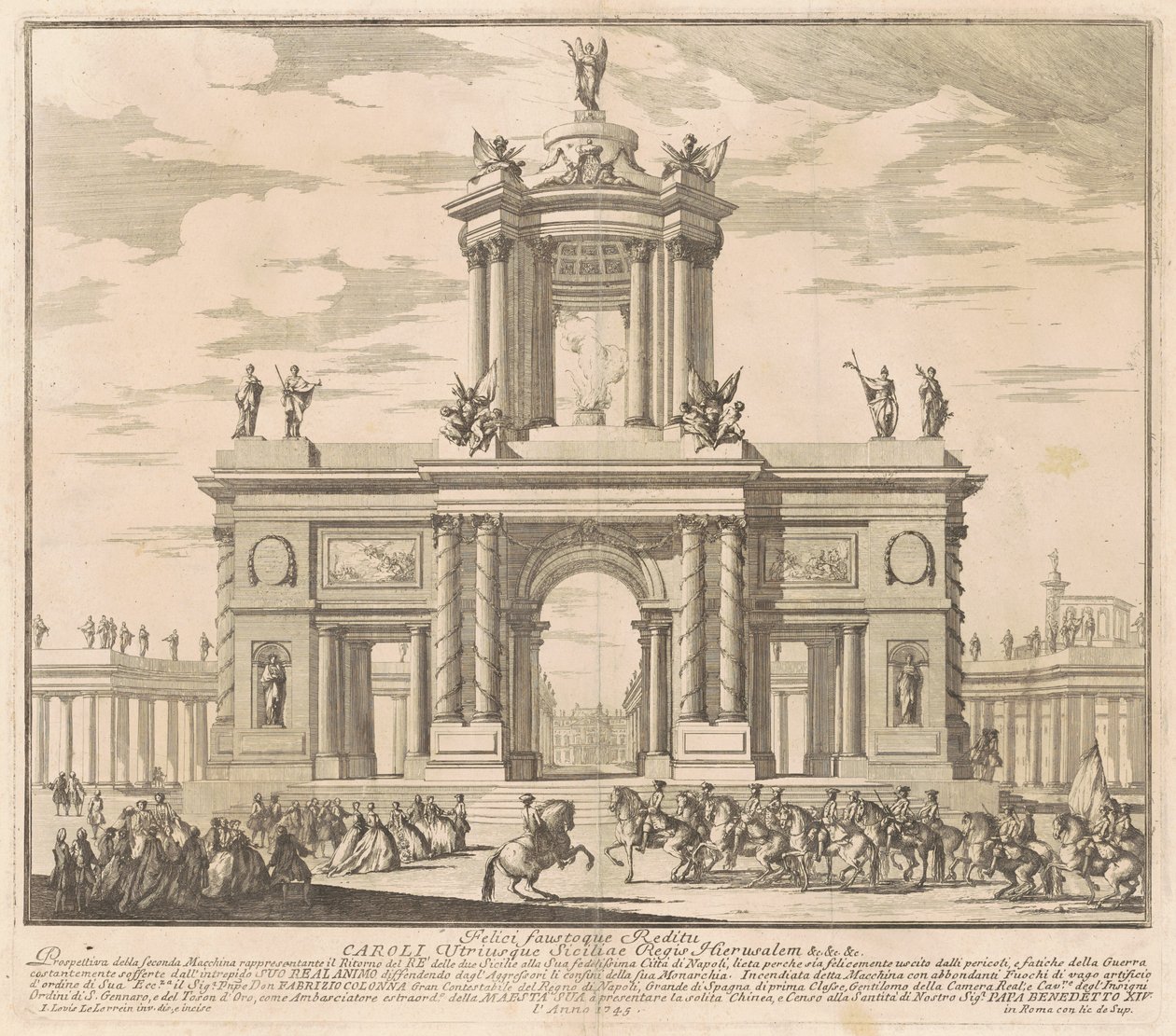 La Segunda Máquina para la Chinea de 1745: Arco Triunfal para el Retorno del Rey Carlos de Borbón a Nápoles de Louis Joseph Le Lorrain