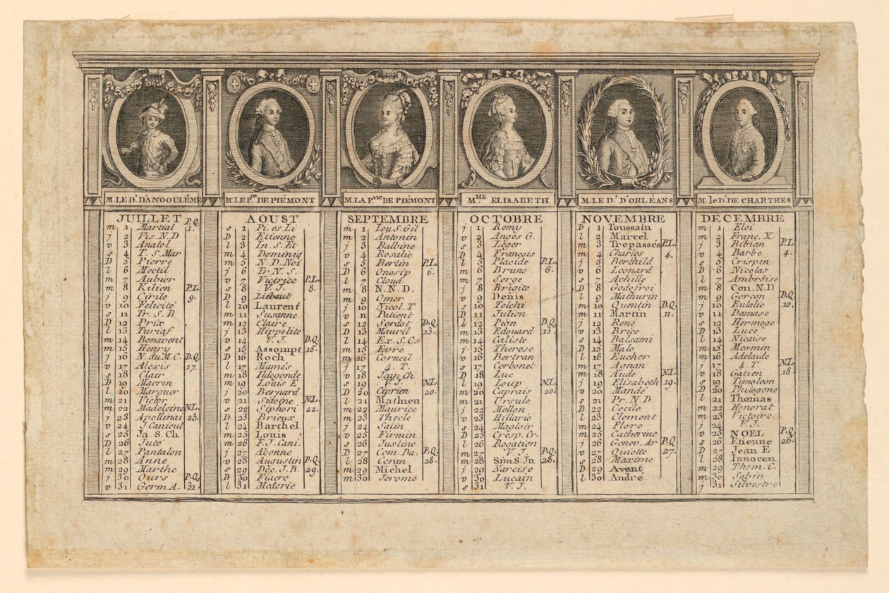 Almanaque para la Segunda Mitad del Año 1778 de Louis Joseph Mondhare