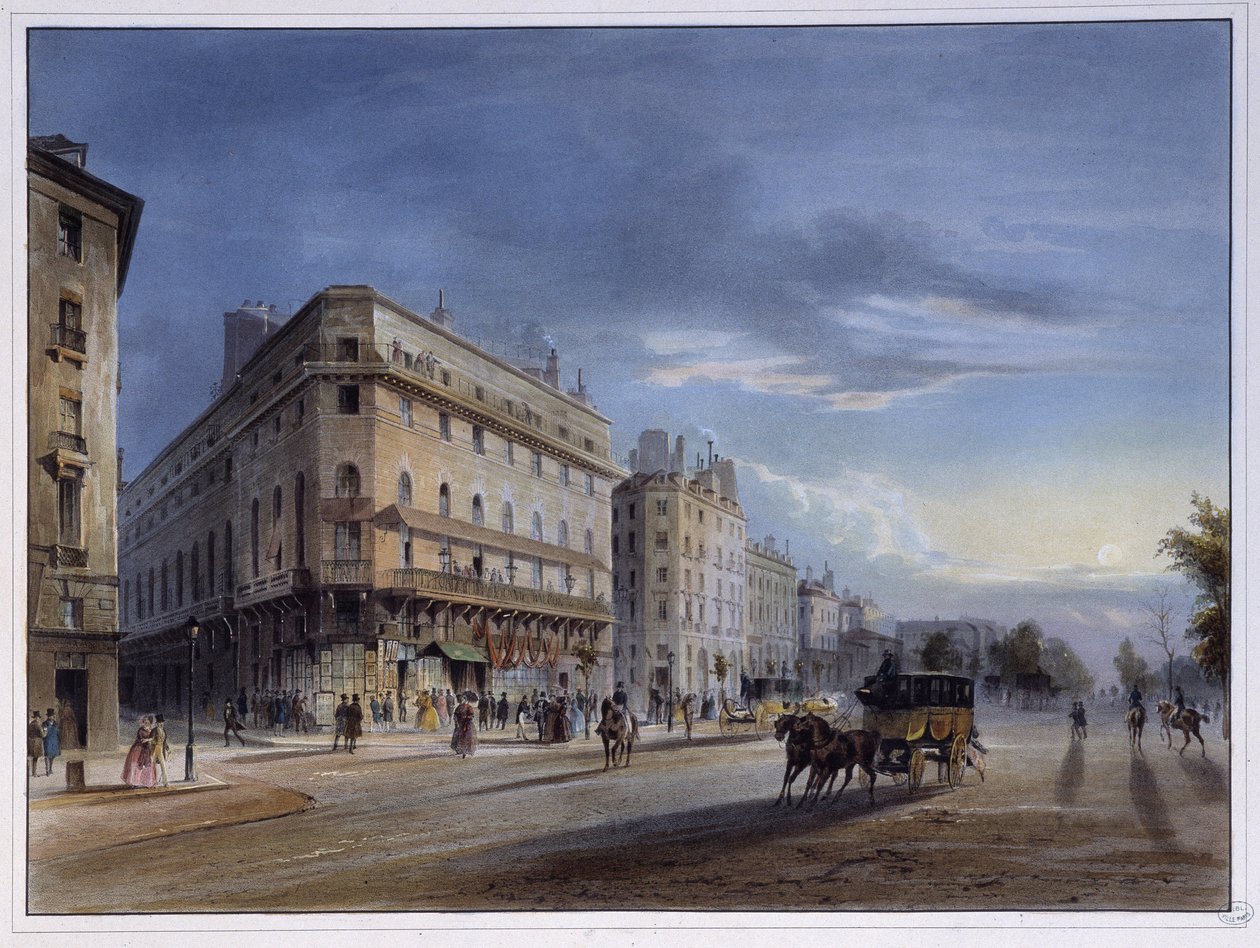 Boulevard des Italiens - en "Paris en 1837" de Arnout de Louis Jules Arnout