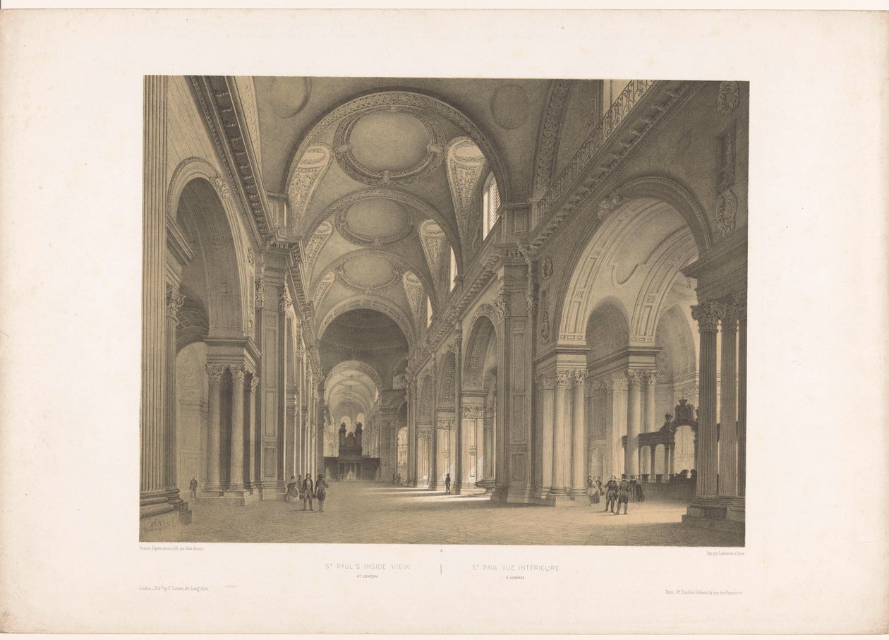 Interior de la Catedral de San Pablo en Londres Vista interior de San Pablo en Londres / St. Paul vue intérieure à Londres (título sobre objeto) Inglaterra, Irlanda y Escocia (título de la serie) Inglaterra, Irlanda y Escocia (título de la serie) de Louis Jules Arnout