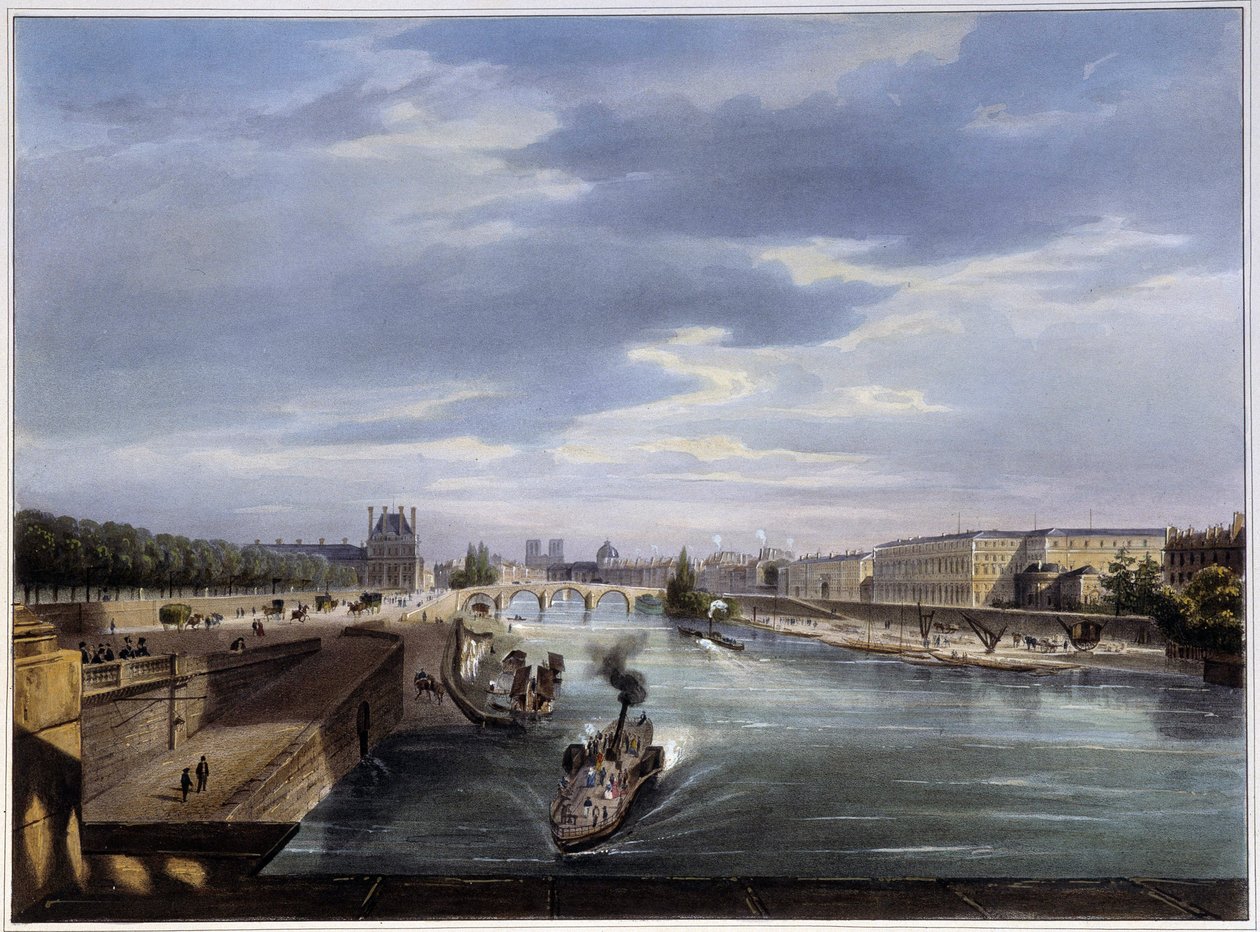 El puente Real en Paris en 1837 de Arnout de Louis Jules Arnout
