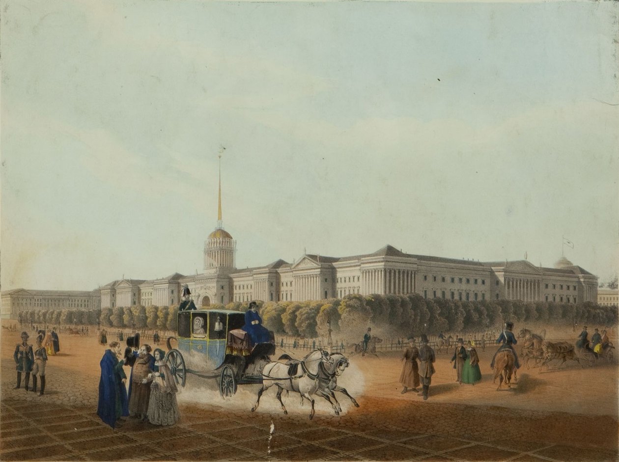 El Almirantazgo en San Petersburgo, finales de 1840s de Louis Jules Arnout