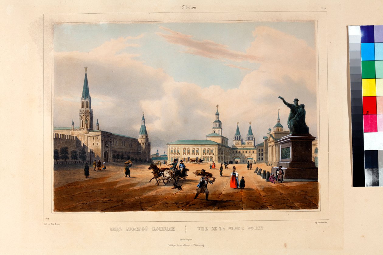 La Plaza Roja (la place rouge) en Moscú por Arnout, Louis Jules (1814-1868) de Louis Jules Arnout