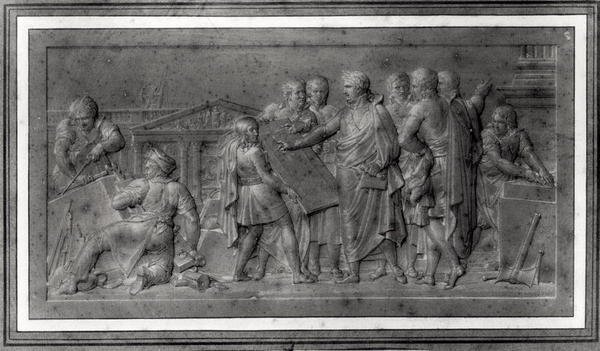 Mejoras para París, estudio para un bajorrelieve, principios del siglo XIX de Louis Lafitte