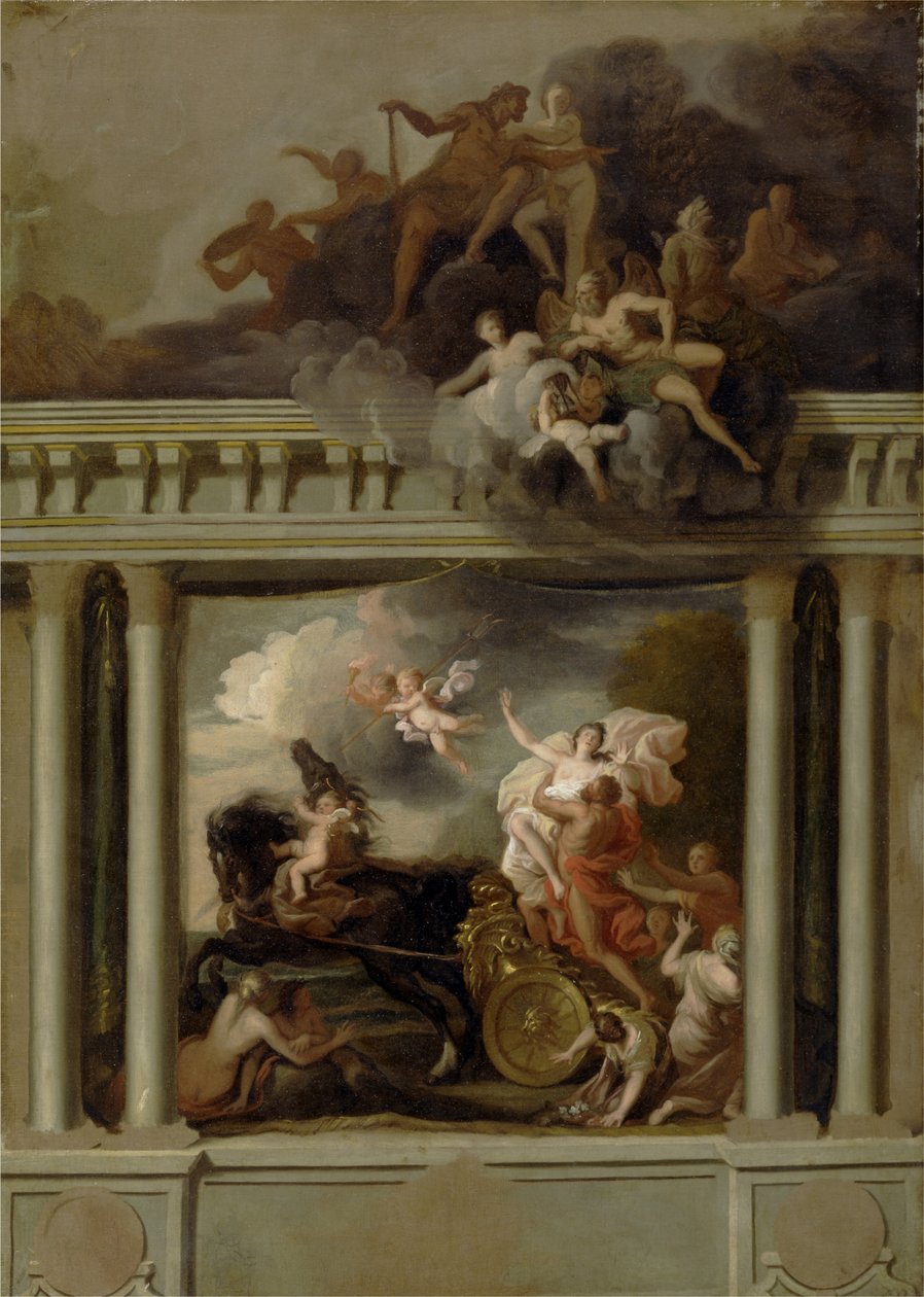 El rapto de Proserpina, diseño para la escalera de Devonshire House, Londres de Louis Laguerre