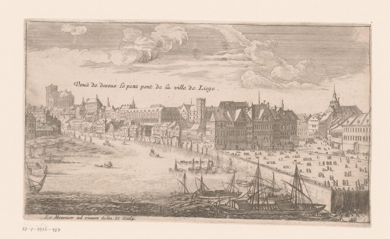 Visión de Luik
Vista desde arriba del pequeño puente de la ciudad de Lieja (título en el objeto) de Louis Le Meunier