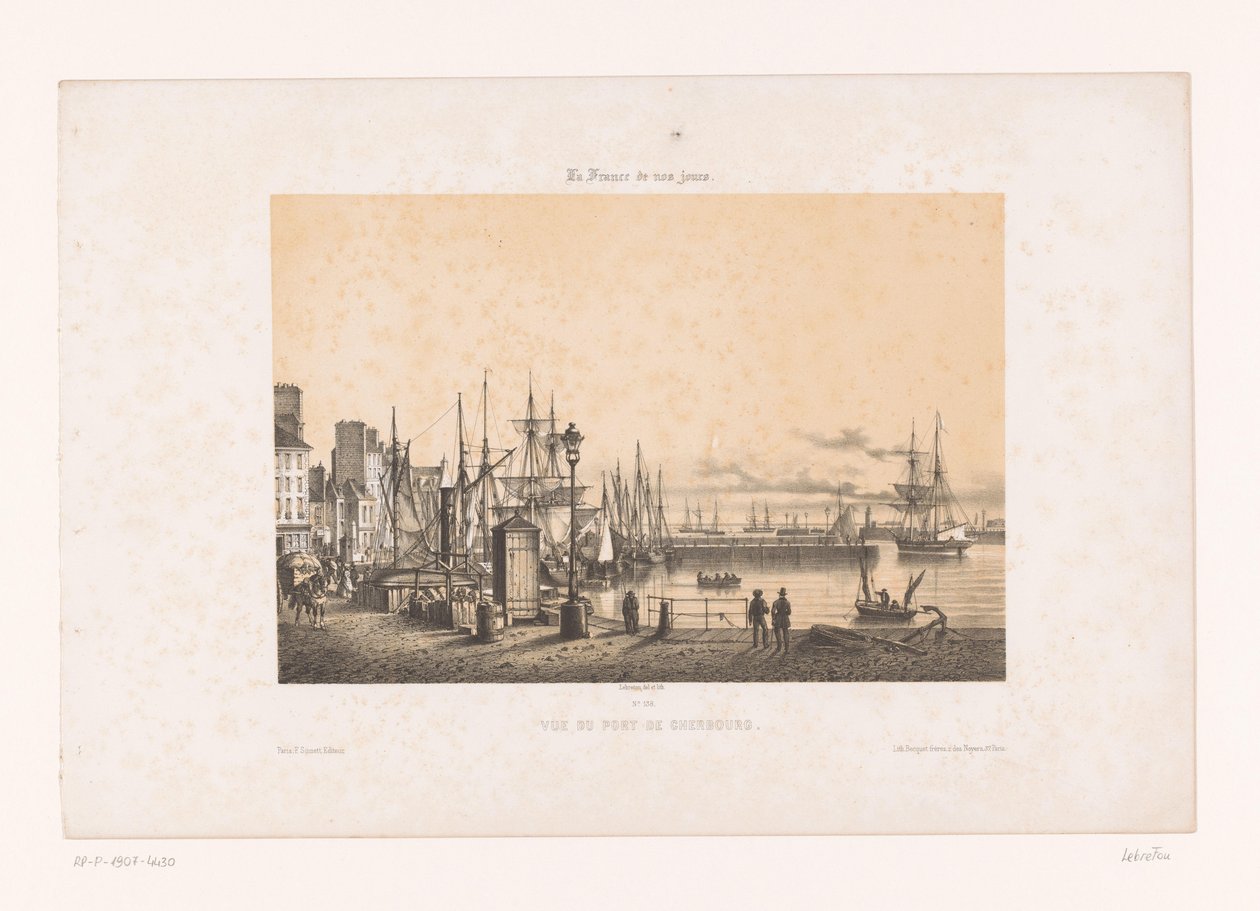 Vista del puerto de Cherburgo
Vue du port de Cherbourg (título en el objeto)
Francia contemporánea (título de la serie)
La France de nos jours (título de la serie en el objeto) de Louis Le Breton