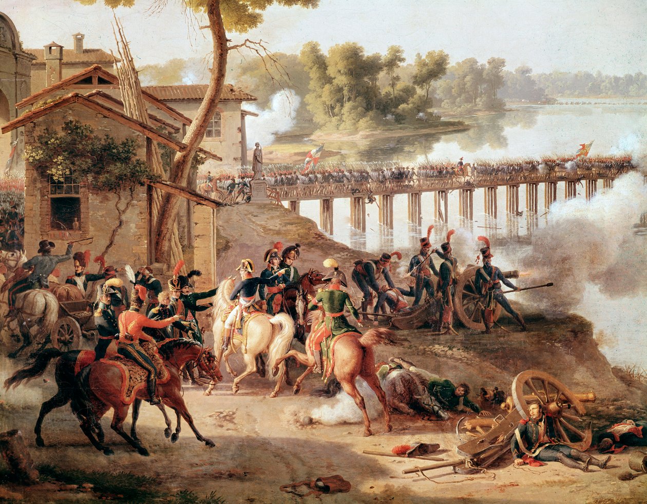 Napoleón Bonaparte dando órdenes durante la Batalla de Lodi de Louis Lejeune