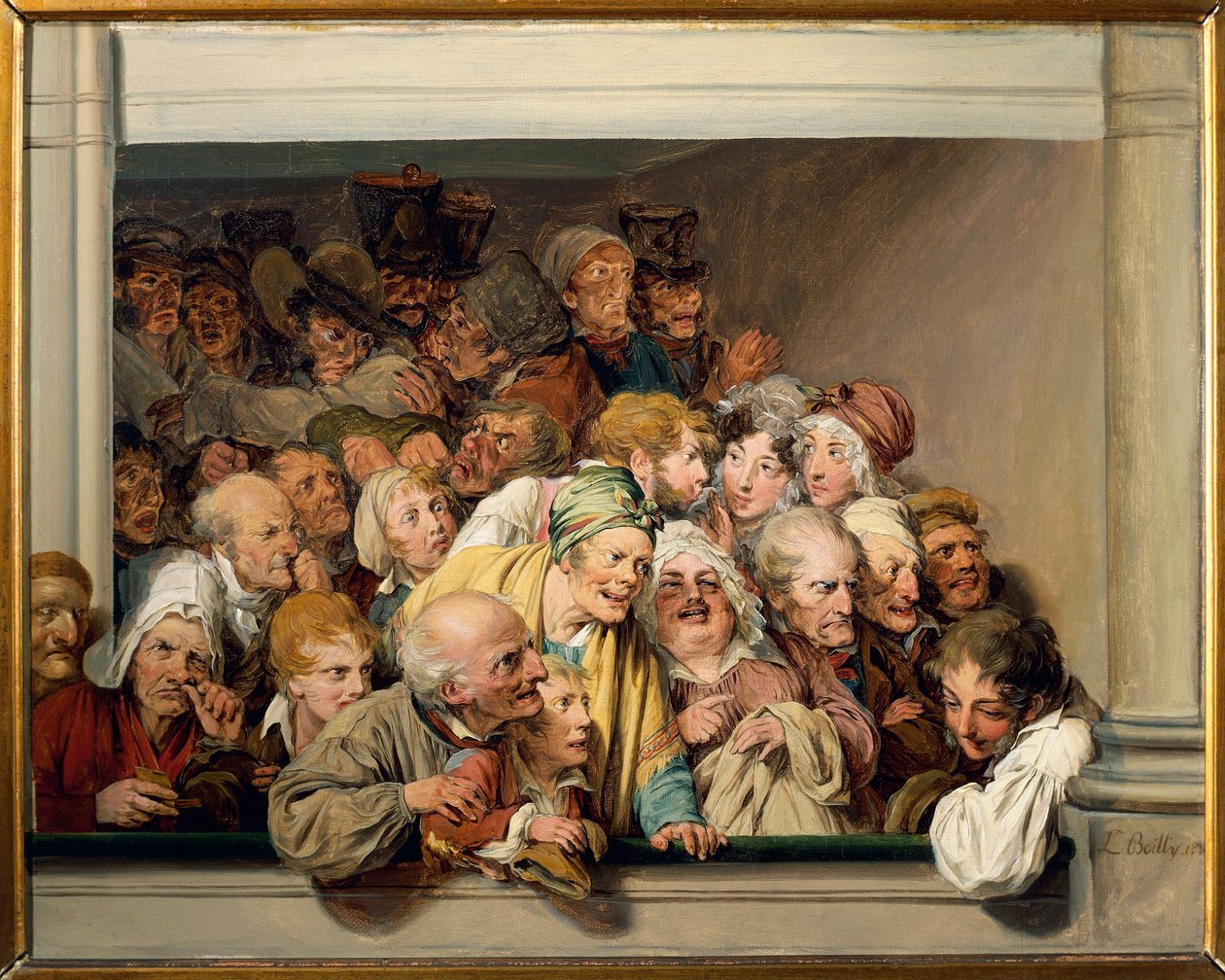 Francia, París, Versalles, Palco de teatro en día de función gratuita de Louis Leopold Boilly