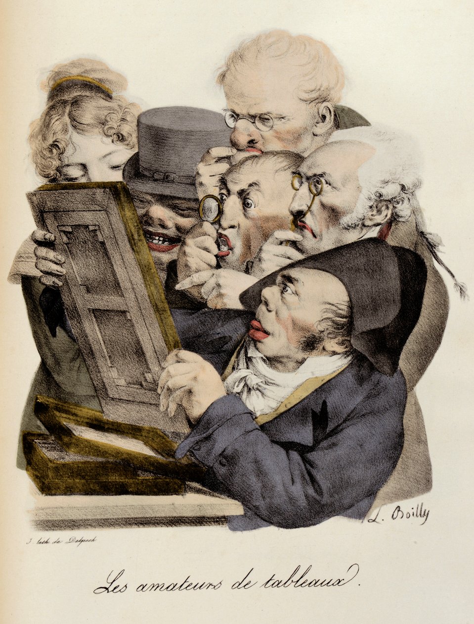 Amantes de las pinturas. Grabado de Louis-Leopold Boilly de Louis Leopold Boilly