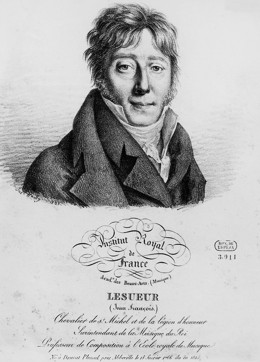 Retrato de Jean-François Lesueur (1760-1837), compositor francés, grabado por Louis-Léopold Boilly (1761-1845) de Louis Leopold Boilly