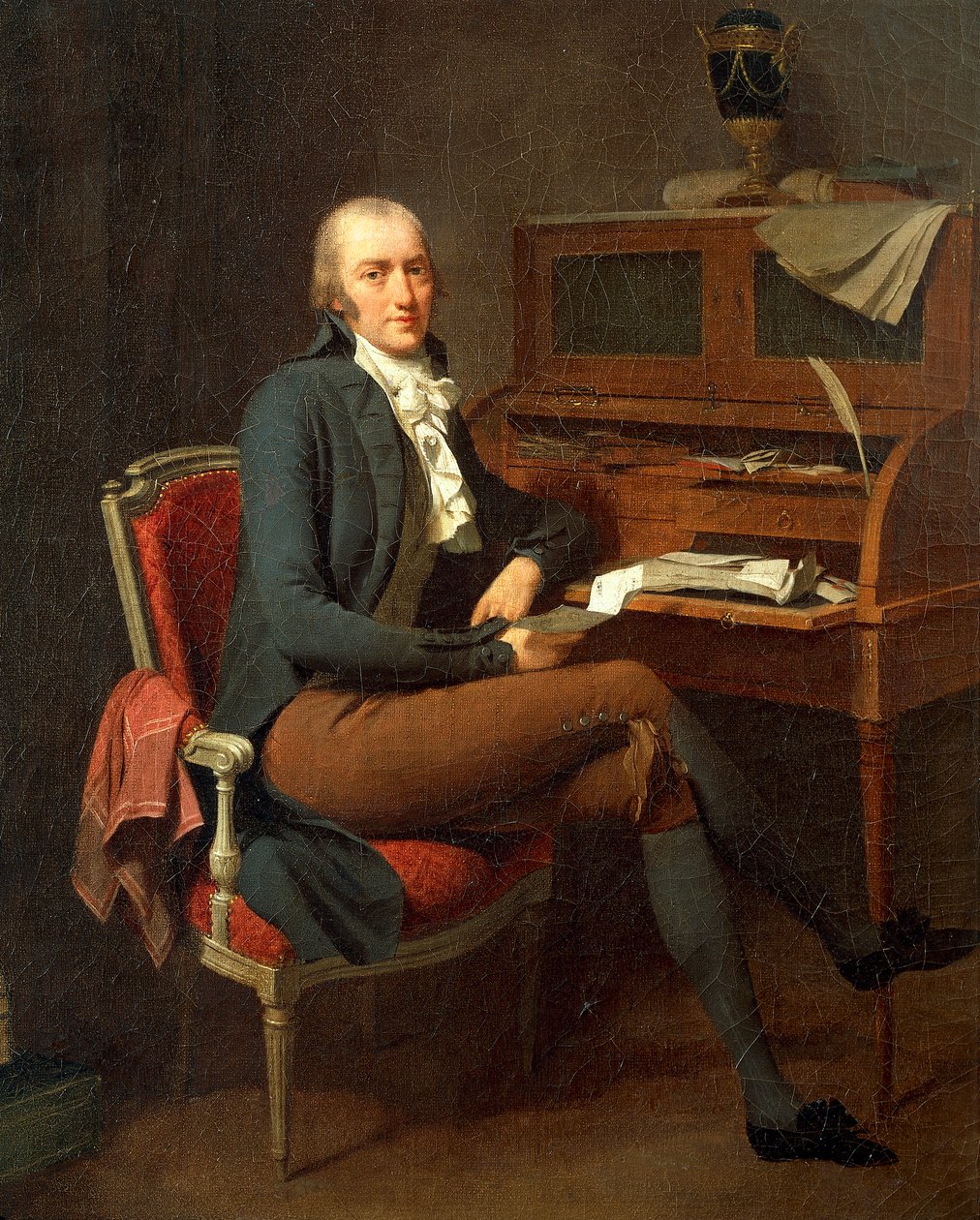 Retrato de hombre sentado en su escritorio de Louis Leopold Boilly